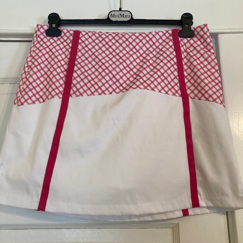 Lady Hagen Womens Pink White Stretch Golf Pickleball Skort 10 Resort Wear